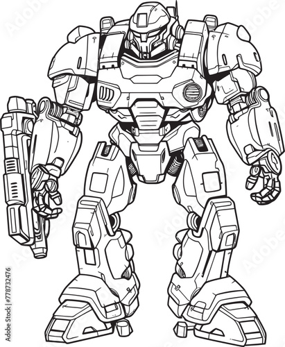 Wallpaper Mural Mech Knight Futuristic Warrior Icon Techno Ronin Vector Logo with Macha Warrior Torontodigital.ca