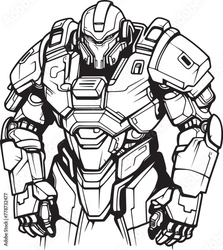 Wallpaper Mural Techno Samurai Vector Logo with Macha Warrior Mech Crusader Sci Fi Macha Warrior Emblem Torontodigital.ca