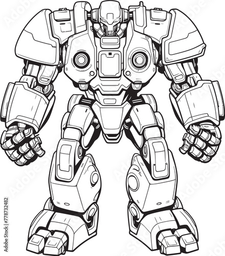 Galactic Mech Knight Sci Fi Warrior Icon Design Cyber Samurai Sentinel Mech Warrior Vector Emblem