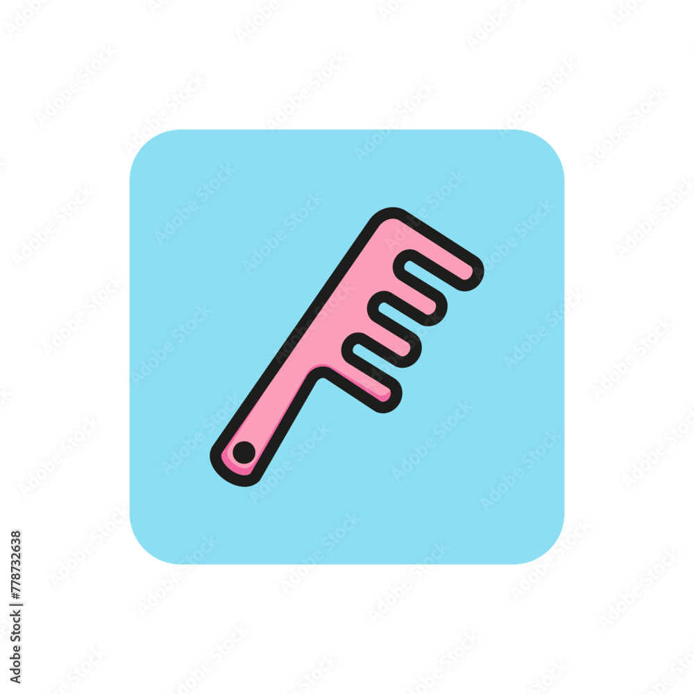 Line icon of comb. Hairdresser, hairstyle, hair care. Hair salon concept. Can be used for topics like beauty, care, grooming Line icon of comb. Hairdresser, hairstyle, hair care. Hair salon concept. Can be used for topics like beauty, care, grooming