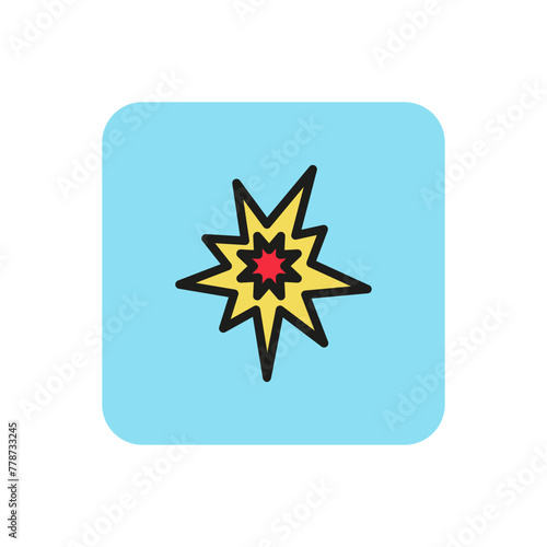 Line icon of explosion sign. Blast, flash, outburst. Fire concept. Can be used for application, web icons, pictograms