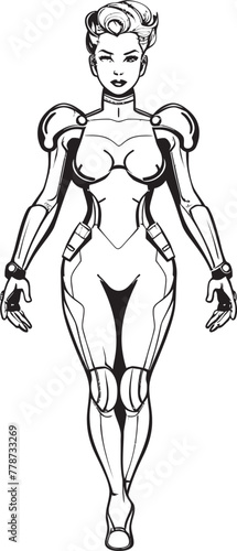 Quantum Queen Sci Fi Heroine Vector Logo Design Nova Knightess Futuristic Female Superhero Icon