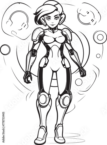 Quantum Queen Sci Fi Heroine Vector Logo Design Nova Knightess Futuristic Female Superhero Icon
