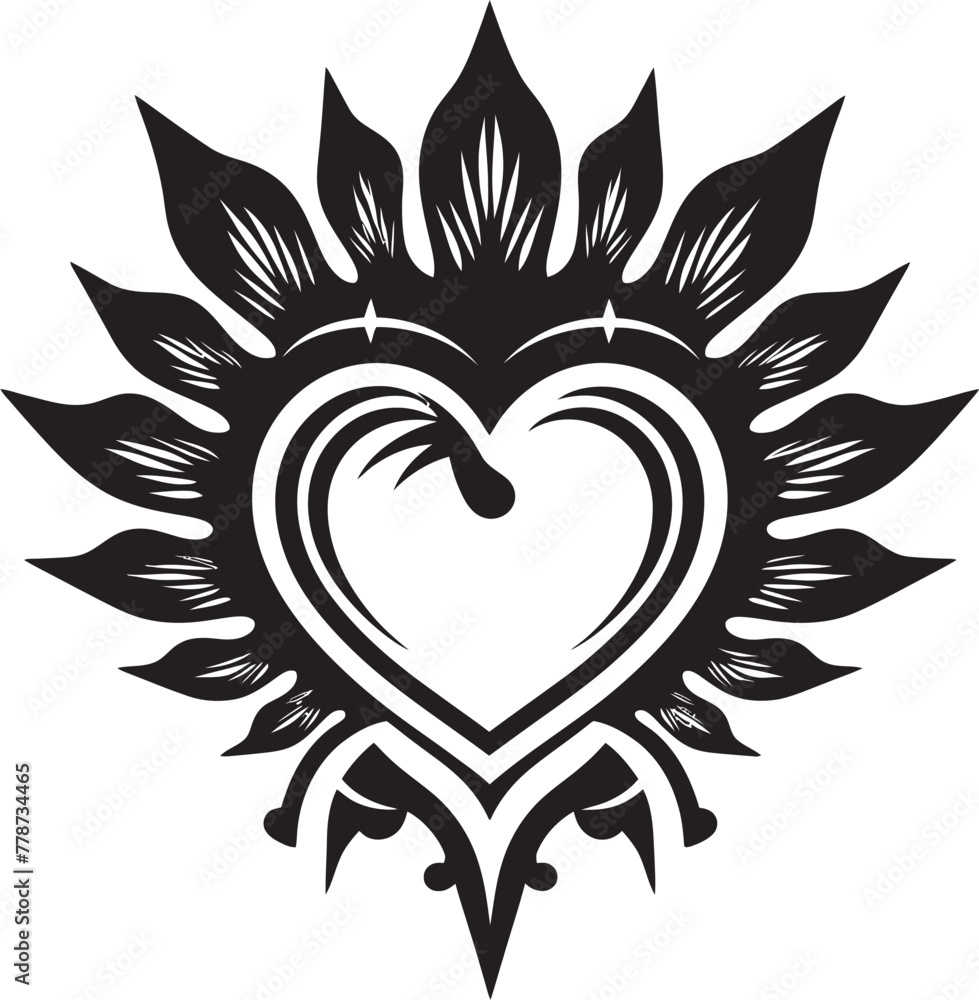 Celestial Affection Sacred Heart Vector Logo Eternal Devotion Sacred Heart Emblem Design