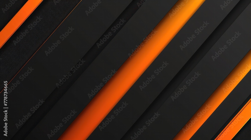 A black and orange striped background with a black and orange stripe - obrazy, fototapety, plakaty 