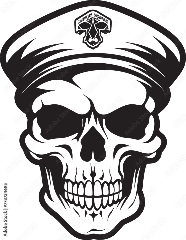 Fototapeta premium Skull Sentinel Beret Tactical Unit Insignia Vector Military Beret Skull Special Operations Emblem Logo