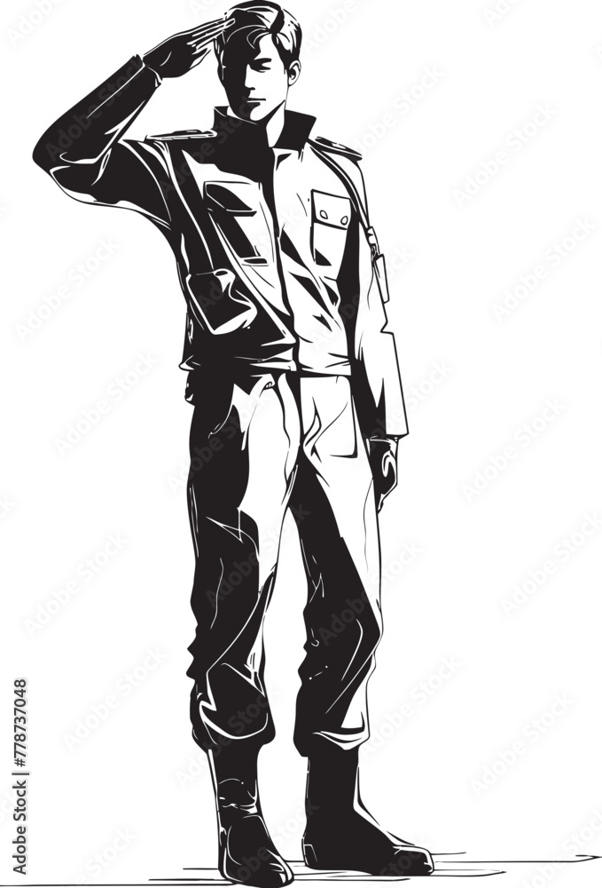 Sentinel Salute Soldier Logo Vector Guardian of Glory Saluted Soldier Icon Emblem Sentinel Salute Soldier Logo Vector Guardian of Glory Saluted Soldier Icon Emblem
