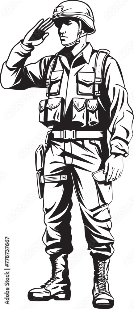 Courageous Salute Military Salute Logo Vector Respectful Recognition Saluting Soldier Emblem Design Courageous Salute Military Salute Logo Vector Respectful Recognition Saluting Soldier Emblem Design