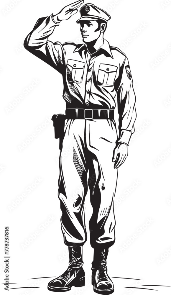 Courageous Gesture Soldier Saluted Vector Logo Salute Sentry Military Salute Logo Symbol Courageous Gesture Soldier Saluted Vector Logo Salute Sentry Military Salute Logo Symbol