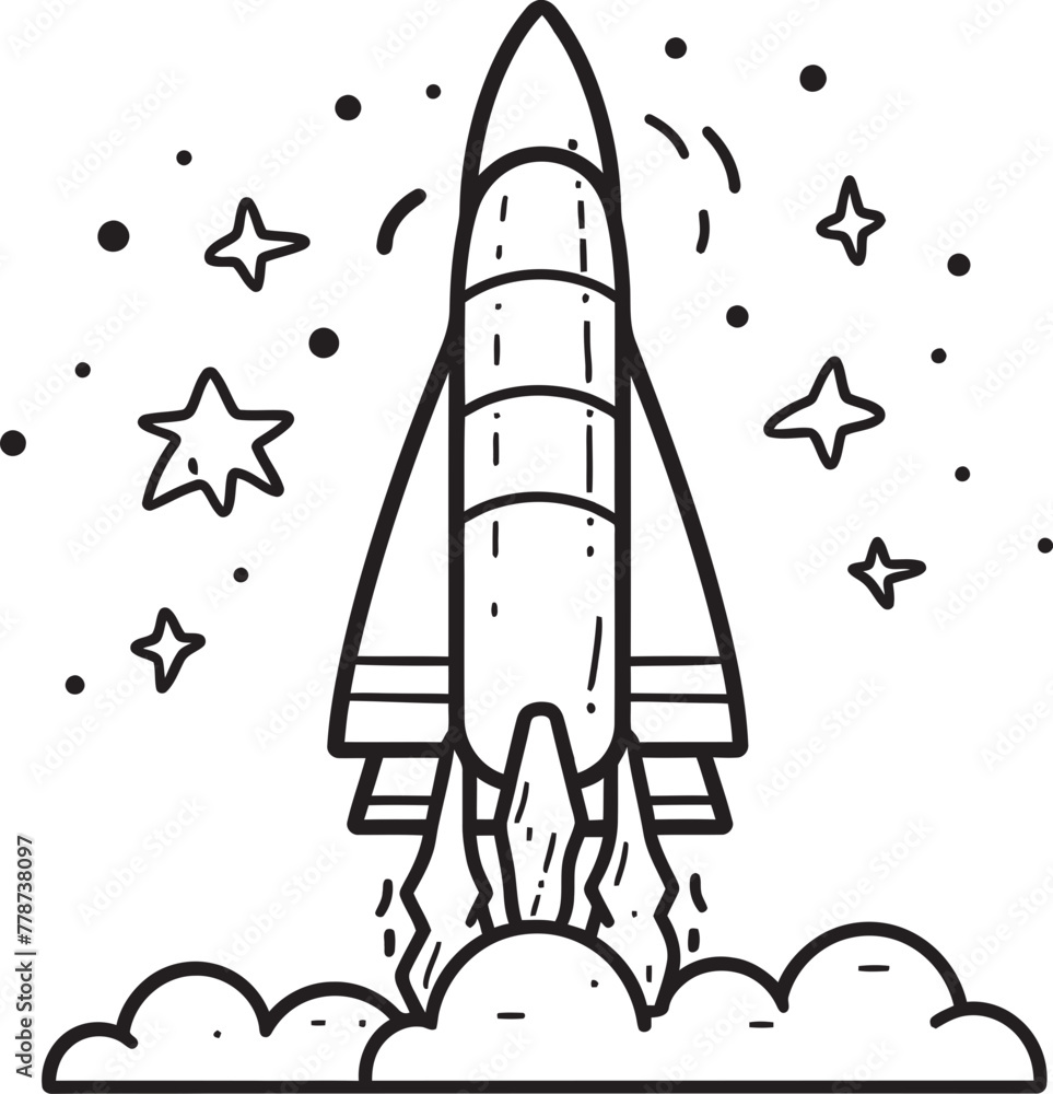 Celestial Soar Space Rocket Lineart Icon Stellar Thrust Rocket Logo Vector Graphic Celestial Soar Space Rocket Lineart Icon Stellar Thrust Rocket Logo Vector Graphic