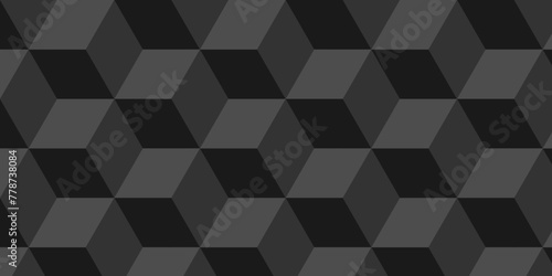 Abstract black and gray style minimal blank cubic. Geometric pattern illustration mosaic, square and triangle wallpaper. 