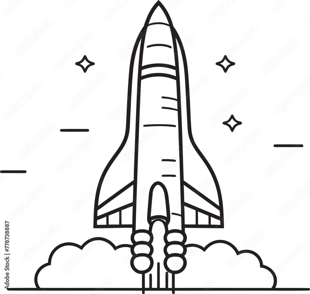 Starlight Speeder Vector Rocket Emblem Logo Astro Arrow Rocket Lineart Logo Iconic