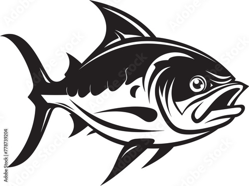 Nautical Harmony Dynamic Tuna Fish Vector Aqua Aesthetic Elegant Tuna Lineart