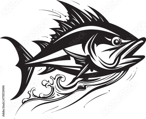 Aquatic Elegance Vector Tuna Icon Design Marine Grace Sleek Tuna Fish Emblem