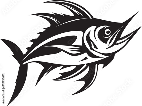 Saltwater Sonata Vector Tuna Icon Design Nautical Nexus Tuna Fish Lineart Emblem