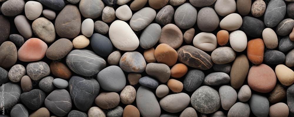 Colored Beach Stones Background. Generative AI Colored Beach Stones Background. Generative AI