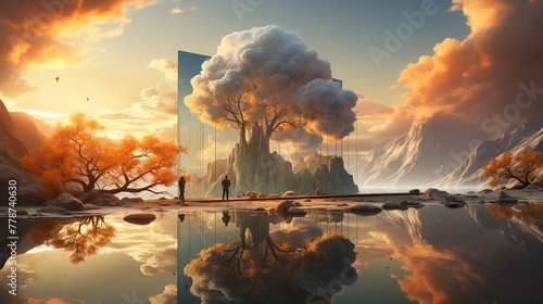 A 3D rendered journey through the mind showcasing mental resilience and health photo