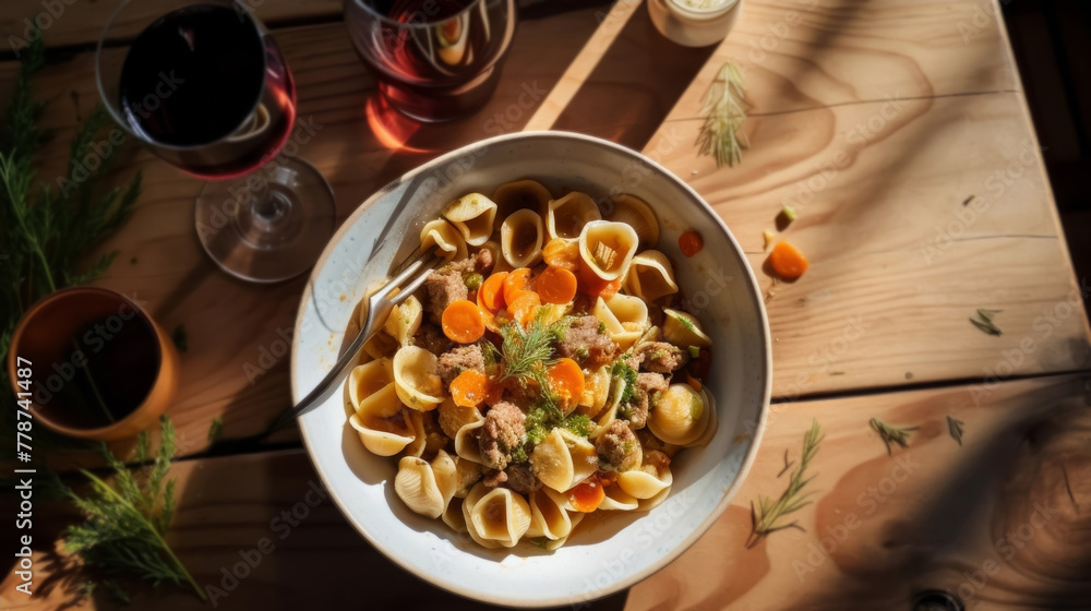 bowl of orecchiette pasta bowl of orecchiette pasta