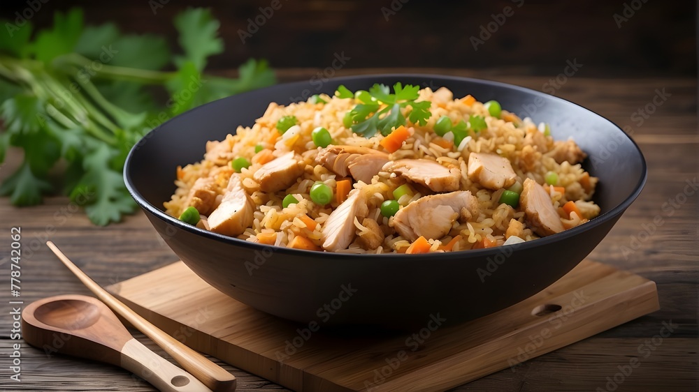 Vegetable and Chicken Dish in a Pan, Perfect for Dinner Vegetable and Chicken Dish in a Pan, Perfect for Dinner