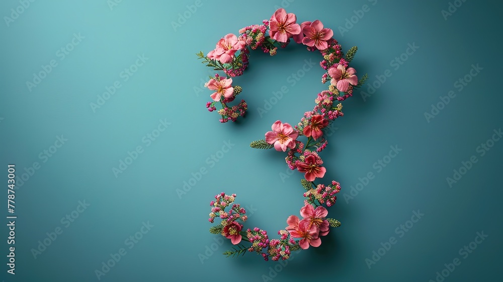 International Women's Day background with copy space, Women's Day holiday blue background International Women's Day background with copy space, Women's Day holiday blue background