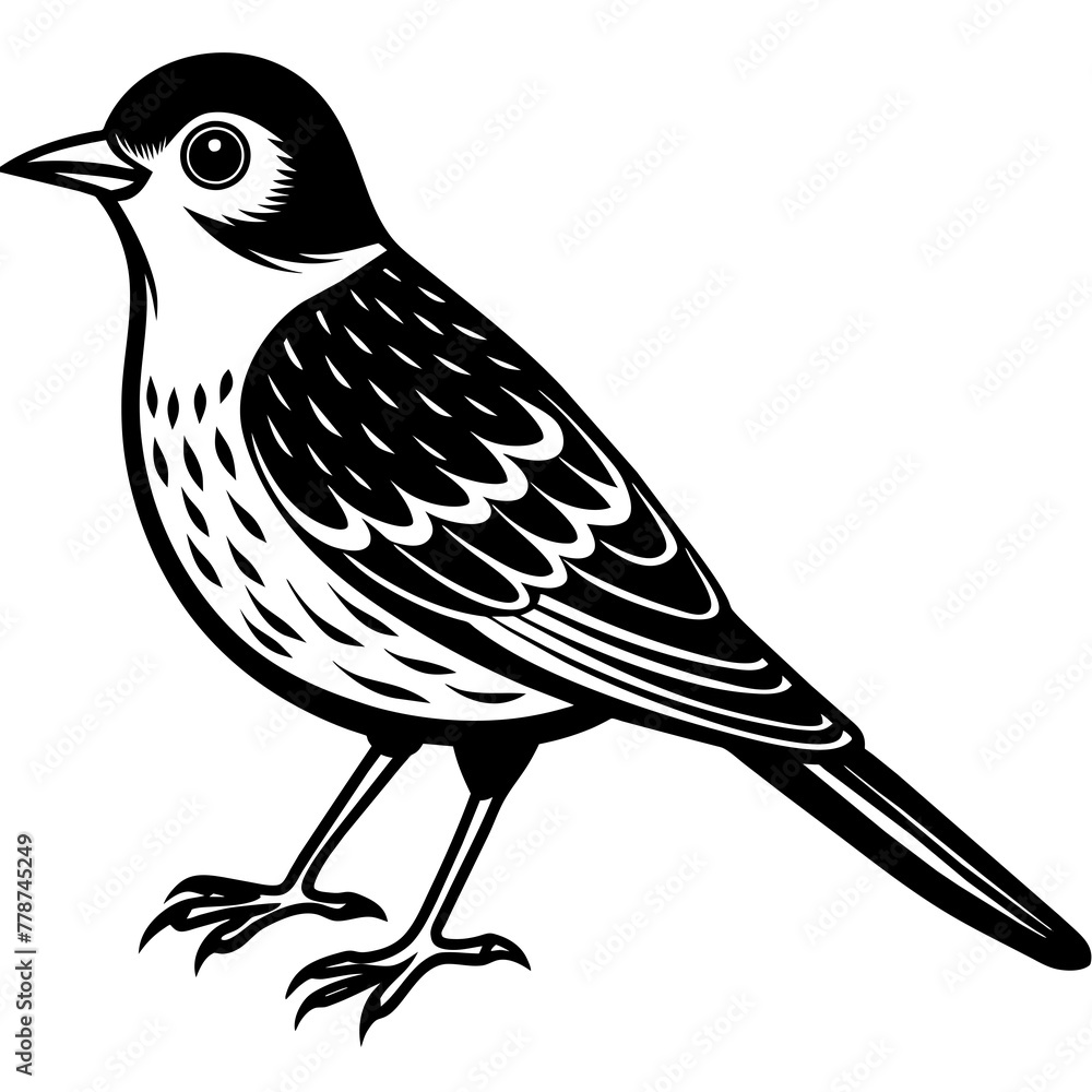 Obraz premium Bird silhouette vector illustration. 