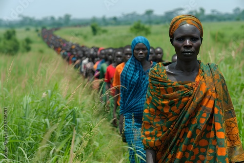 Group of People Standing in a Field