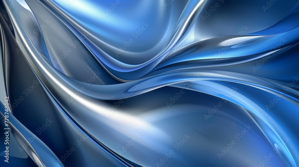 A blue and silver background with waves in the top and bottom halves A blue and silver background with waves in the top and bottom halves