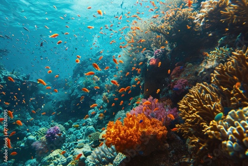 Coral reef, A vibrant coral reef teeming with marine life in the Philippines, AI generated © Tanu