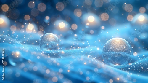  A cluster of bubbles bobbing atop a water body, with some on top and others below