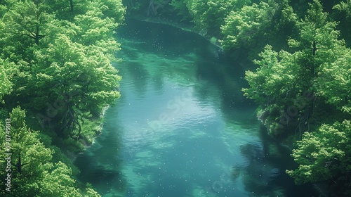 Clear River Beauty in Rainforest. Beauty of nature.