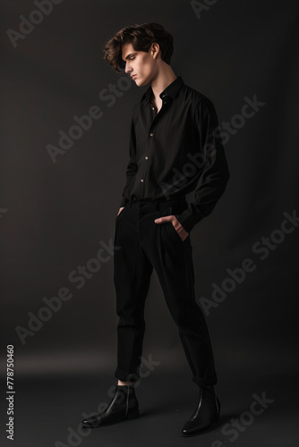 Elegant Black Attire for Modern Men: Timeless Style Fashion Banner