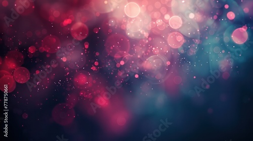 A blurry image of a blue and red background with many small circles