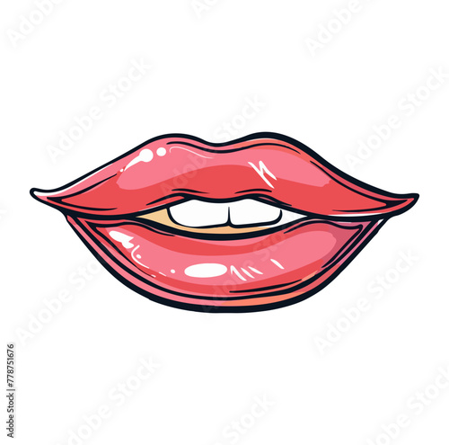 Wallpaper Mural Woman's mouth with colorful lips and a smile in the style of pop art Torontodigital.ca