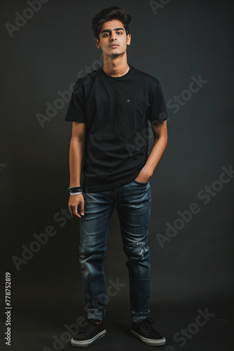 Stylish Young Man in Casual Attire Posing Confidently - Fashion Banner