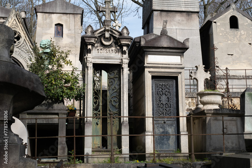 Monuments I've come across in the French cemeteries of Montparnasse and Pierre Lachaise (Paris).  Shot during days with diffuse lighting. (ID: 778753806)