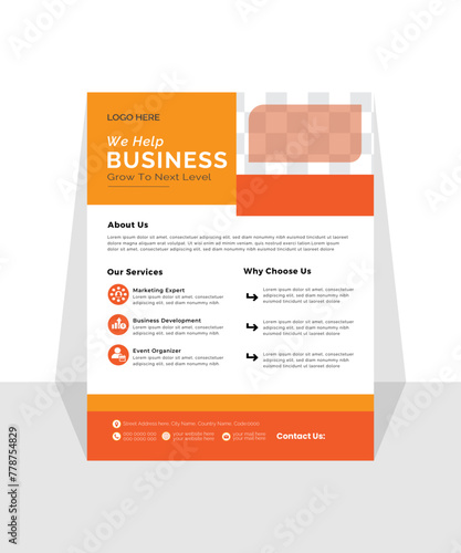 Creative corporate & business Flyer brochure template design, modern business flyer template, abstract business flyer, vector template design.
