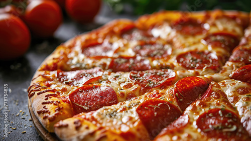 delicious Italian pizza close-up