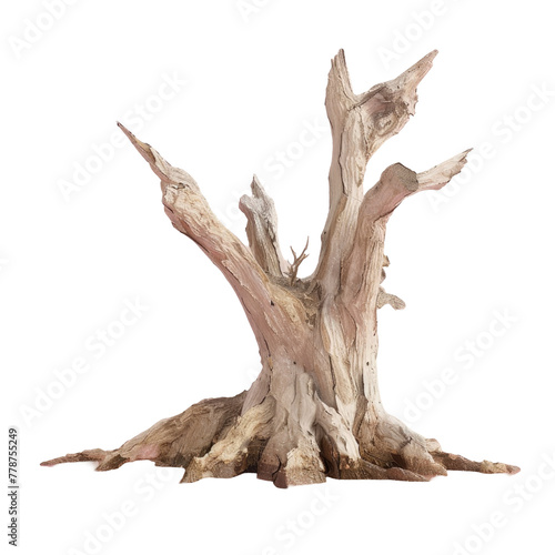 A bird perched on a tree stump with a Transparent Background