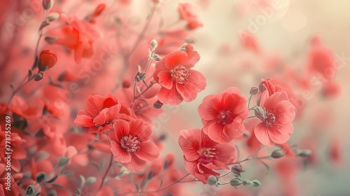Vibrant red spring flowers 