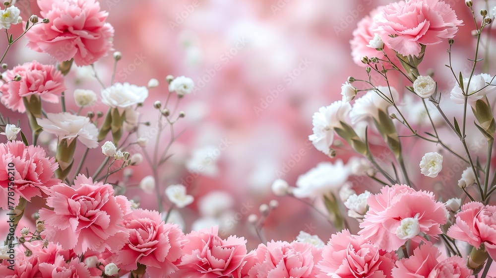 A field of pink and white flowers against a pink and white backdrop of more flowers A field of pink and white flowers against a pink and white backdrop of more flowers