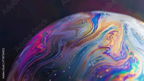 A zoomed-in view of a soap bubble