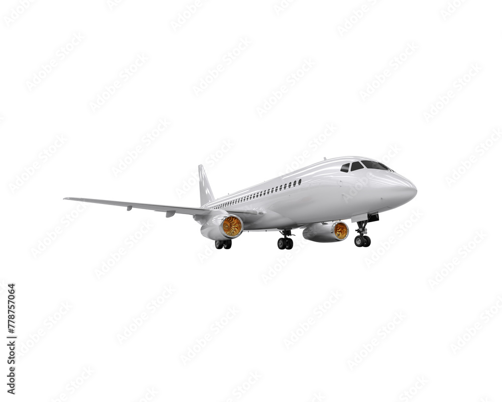 Fototapeta premium Airplane isolated on background. 3d rendering - illustration