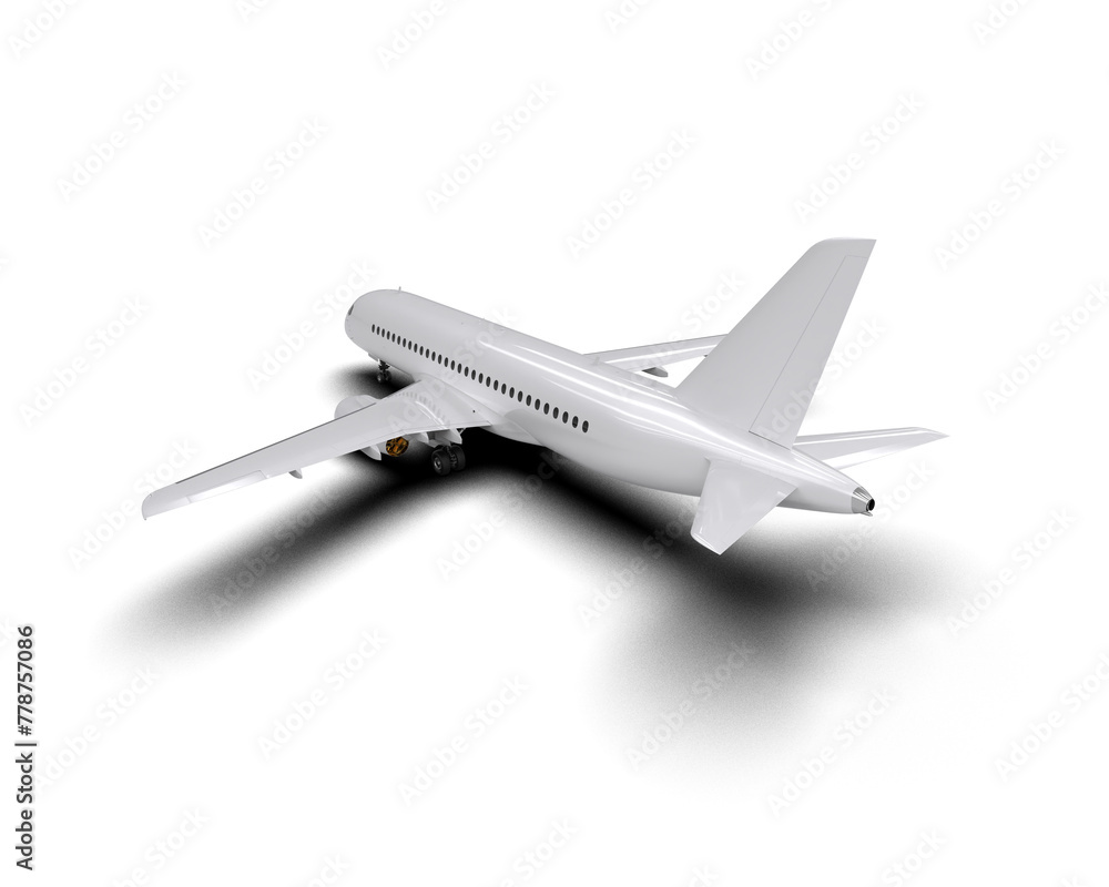 Airplane isolated on background. 3d rendering - illustration