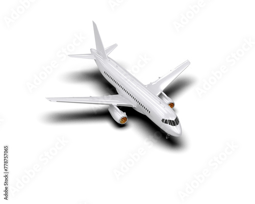 Airplane isolated on background. 3d rendering - illustration