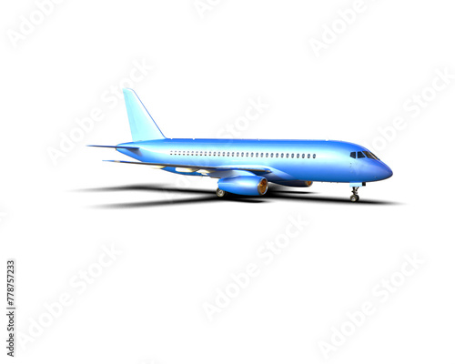 Airplane isolated on background. 3d rendering - illustration