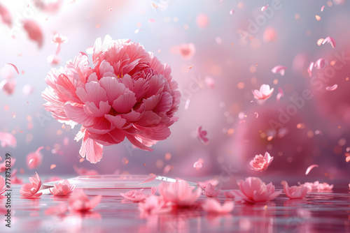 Pink rose petals. Created with Ai