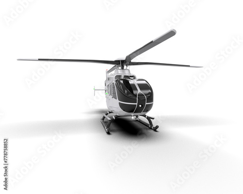 Helicopter isolated on background. 3d rendering - illustration