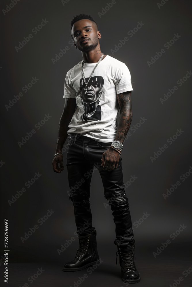 Stylish Man Posing Confidently in Urban Fashion Wear Banner Stylish Man Posing Confidently in Urban Fashion Wear Banner