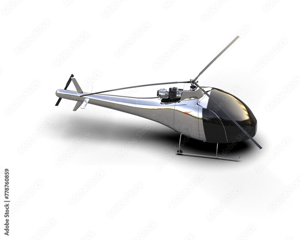 Helicopter isolated on background. 3d rendering - illustration Helicopter isolated on background. 3d rendering - illustration