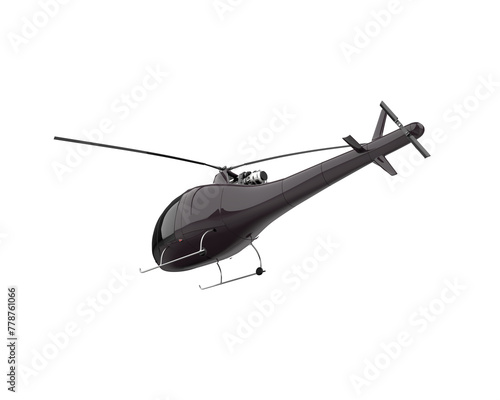 Helicopter isolated on background. 3d rendering - illustration